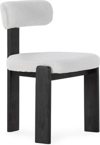 Черни/светлосиви тапицирани трапезни столове в комплект 2 бр. Nadia – MOME