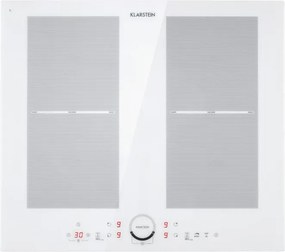 Klarstein Delicatessa 60, индукционен котлон за вграждане, 4 зони, 7000 W, керамична повърхност, бял
