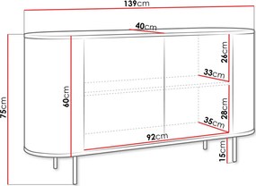 Скринов шкаф Lygrint I-черен мрамор - черно