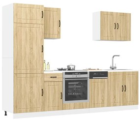 3314774 vidaXL Комплект кухненски шкафове от 7 части Lucca, инженерно дърво