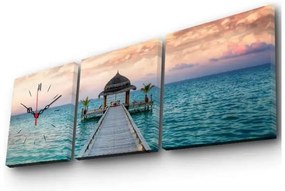 Картинен часовник На кея, 90 x 28 cm - Wallity