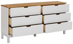 Бял нисък скрин от масивен бор 150x75 cm Post – Støraa