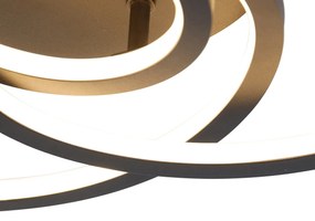 Таванна лампа черна 45 см с LED 3-степенна димируема - Rowin