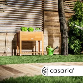 Повдигната градинска леха от акациево дърво с място за съхранение 68 × 30 × 75 cm