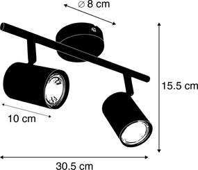 Модерен прожектор бял с 2 WiFi GU10 крушки регулируема - Jeana