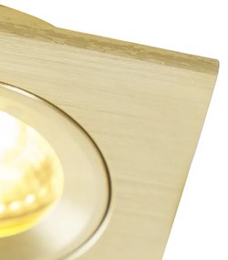 Комплект от 6 модерни вградени спота златен квадрат IP44 - Xena