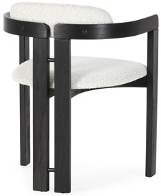 Бели/черни тапицирани трапезни столове в комплект с подлакътници 2 бр. Eiden – MOME