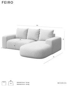 Кремав ъглов диван (десен ъгъл) Feiro - MESONICA