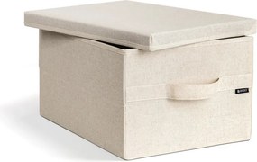 Бежова текстилна кутия за съхранение с капак 31x41x22 cm Soft Storage Medium – Bigso