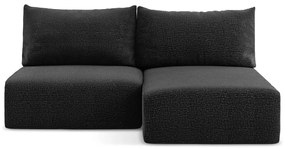 Черен разтегателен ъглов диван с място за съхранение (десен ъгъл) Kalena – Makamii