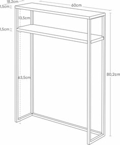 Бяла метална конзолна маса 18x60 cm Tower – YAMAZAKI