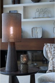 Кафява настолна лампа с текстилен абажур (височина 58 cm) Micky – Light &amp; Living