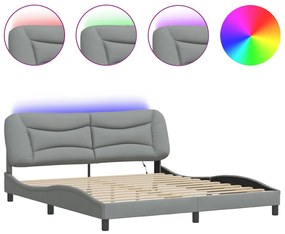 3213718 vidaXL Рамка за легло с LED без матрак Hvar, 180x200 см, плат