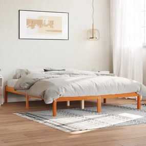 844860 vidaXL Рамка за легло без матрак, восъчнокафяв, 150x200 см, бор масив