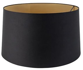 Абажур от памук черен 45/50/28 със златен интериор