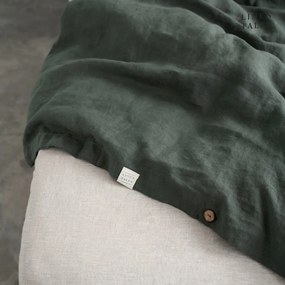 Тъмнозелено ленено спално бельо за единично легло 14 0x200 cm - Linen Tales