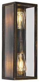 Винтидж стенна лампа антично злато 38 см 2-светлина IP44 - Charlois