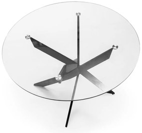 Кръгла маса за хранене със стъклен плот 120x120 cm Ruth - Marckeric