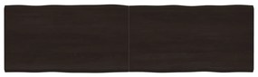 364056 vidaXL Плот за маса тъмнокафяв 220x60x(2-4) см обработен масивен дъб