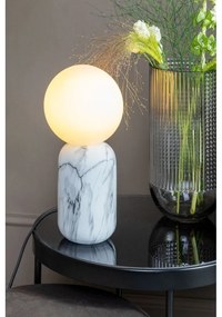 Бяла настолна лампа с мраморна декорация, височина 32 cm Leitmotiv Gala