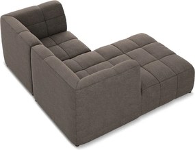 Кафяв ъглов диван от прежда с примки от букле (ляв ъгъл) Aloha – Makamii