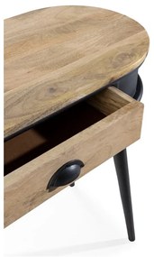 Черна/в естествен цвят конзолна маса 38x90 cm Delhi – MOME