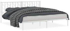 374492 vidaXL Метална рамка за легло с горна табла, черна, 193x203 см