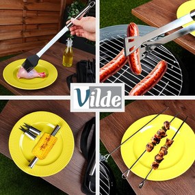 Комплект аксесоари за барбекю в калъф, 33 части, изработени от неръждаема стомана