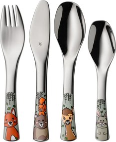 Детски прибори за хранене от неръждаема стомана в сребрист цвят 4 бр. Forest Friends – WMF