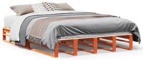 850841 vidaXL Рамка за легло без матрак, восъчнокафяв, 120x200 см, бор масив