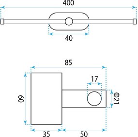 Stenen LED aplik za banya APP1889-1W 40 cm GOLD