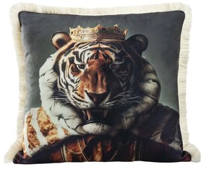 TIGER VELVET ДЕКО ВЪЗГЛАВНИЦА С ЦИП 43X43СМ