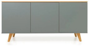 Зелен скрин с крака от букова дървесина , 162 x 77 cm Amelia - Tenzo