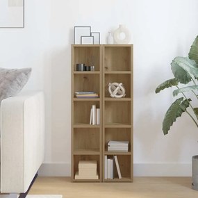 855839 vidaXL CD шкафове, 2 бр, дъб артизан, 21x16x93,5 см, инженерно дърво