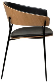 Черен/в светло естествен цвят трапезен стол с подлакътници Crib – DAN-FORM Denmark