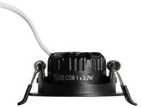 Комплект от 6 вградени спота черни, накланящи се 6,5 см, включително LED IP54 Ultra Slim - Pupil