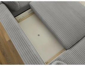 Тъмносив разтегателен ъглов диван от рипсено кадифе (ляв ъгъл/"U" форма) Lucien – Bobochic Paris