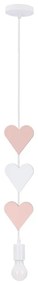 Детска лампа в бяло и розово с метален абажур Hearts - Candellux Lighting