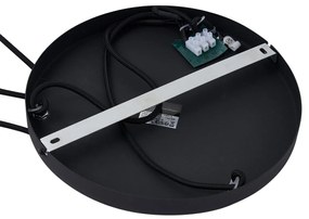 Модерен висящa лампa черен с димно стъкло 3 светлини - Sheena