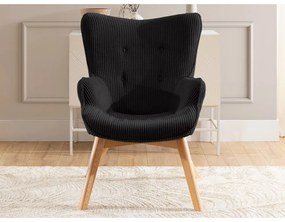 Черно кресло от рипсено кадифе Niko – Ropez