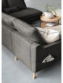 Тъмносив разтегателен ъглов диван (десен ъгъл/"U" форма) Charming Charlie – Miuform