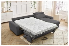 Тъмносив разтегателен ъглов диван (променлив) Monaco – Bobochic Paris