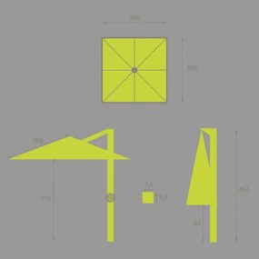 Градински чадър със странична стойка Hesperide Melhia, Накланящ се, Olefin, 3x3 m - Глина/Лен