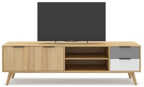 Масичка за телевизор с дъбов декор в естествен цвят 180x53 cm Elfa - Marckeric