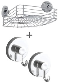 Самозалепващ се комплект аксесоари за баня лъскаво сребро Bari – Wenko