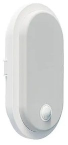 LED външно стенно осветително тяло със сензор OVAL LED/10W/230V IP65 бяло