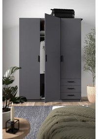 Тъмносив гардероб 147x200 cm Sprint – Tvilum