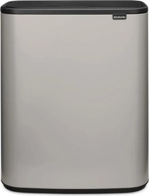 Кош за боклук Brabantia Bo Touch 1010456, 2x30 л, Плавно и безшумно отваряне, Голям отвор, Сив