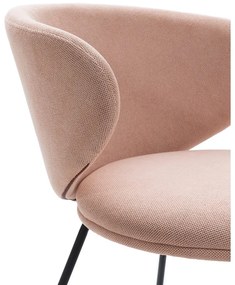 Светлорозови тапицирани трапезни столове в комплект 2 бр. Rush – Marckeric