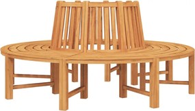 3157907 vidaXL Пейки за дървета, 2 бр, полукръг, Ø201 см тиково дърво масив